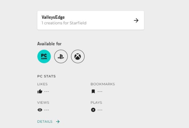 PlayStation logo on Starfield listing