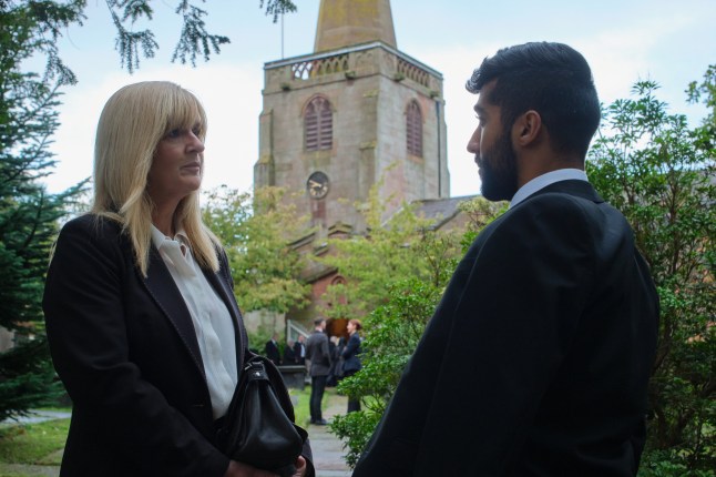 NEW PICTURES FOR ITV AND ITVX PROTECTION EPISODE 6 Pictured: SIOBHAN FINNERAN as Liz Nyles and CHANEIL KULAR as DC Raj Kohli. This photograph is (C) NEW PICTURES productions and can only be reproduced for editorial purposes directly in connection with the programme or event mentioned above, or ITV plc. This photograph must not be manipulated [excluding basic cropping] in a manner which alters the visual appearance of the person photographed deemed detrimental or inappropriate by ITV plc Picture Desk. This photograph must not be syndicated to any other company, publication or website, or permanently archived, without the express written permission of ITV Picture Desk. Full Terms and conditions are available on the website www.itv.com/presscentre/itvpictures/terms For further information please contact: patrick.smith@itv.com