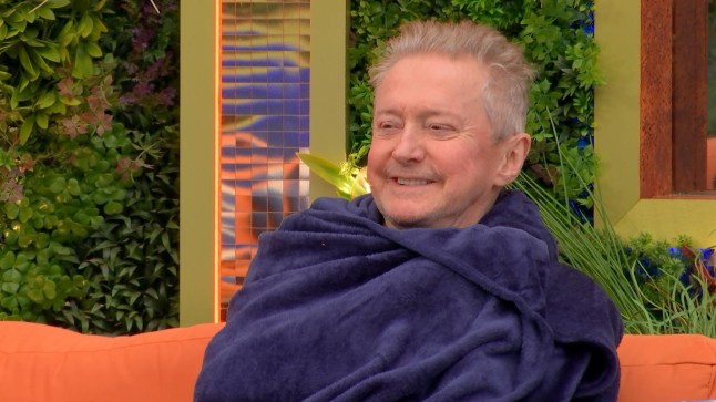 Louis Walsh wrapped in a blanket on Celebrity Big Brother